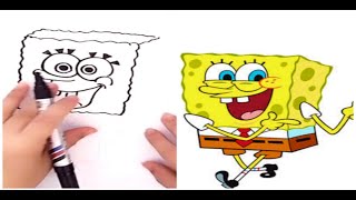 تعليم الرسم | كيف ترسم سبونج بوب خطوة بخطوة SpongeBob