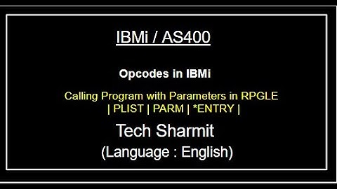 IBMi (AS400) Call program using PLIST | as400 tutorial for beginner | Opcode in rpgle | as400 opcode