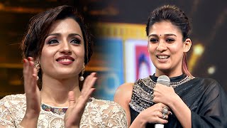 Gorgeous Nayanthara and Trisha sharing a great bond at the South Movie Awards