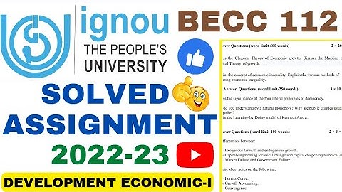 IGNOU ASSIGNMENT SOLVED 2023 BECC-112