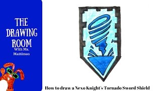 How to draw a nexo knight  tornado sword power shield - NEXO Knights