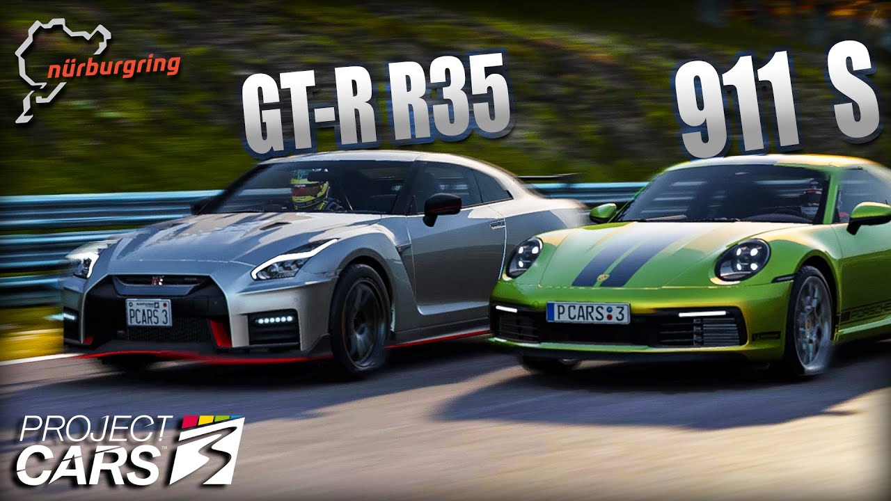 NISSAN GTR NISMO R35 VS PORSCHE CARRERA 911 S NURBURGRING VR PROJECT CARS 3  !!! - YouTube