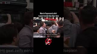 Feyenoord-supporters op het Leidseplein in Amsterdam worden vaak gezien als een risico#rotterdamonly