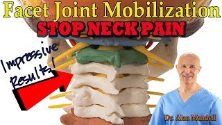 STOP NECK PAIN / Facet Joint Mobilization In Neck to Reduce Nociceptor Pain - Dr. Alan Mandell, DC