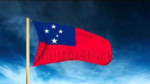 Samoa flag slider style. Waving in the win with cloud background animation Stock video by