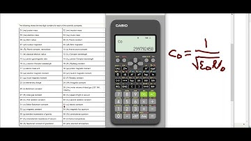 How to use scientific constants in Casio FX 991ES plus calculator