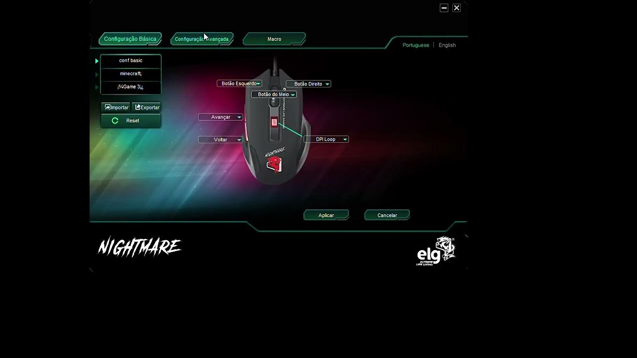 Ensinando a configurar meu mouse gamer nightmare da elg parte 2 YouTube