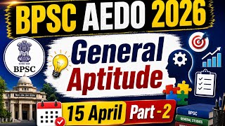 BPSC AEDO General Aptitude Part-2 🎯 Q21 to Q40 Paper Solution | Math & Reasoning | Siyesh Sir