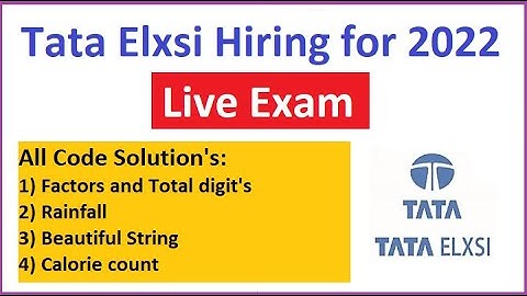 Tata Elxsi Online Test | Live Exam | Exam Pattern | Coding Question | Recruitment Process | Qusetion