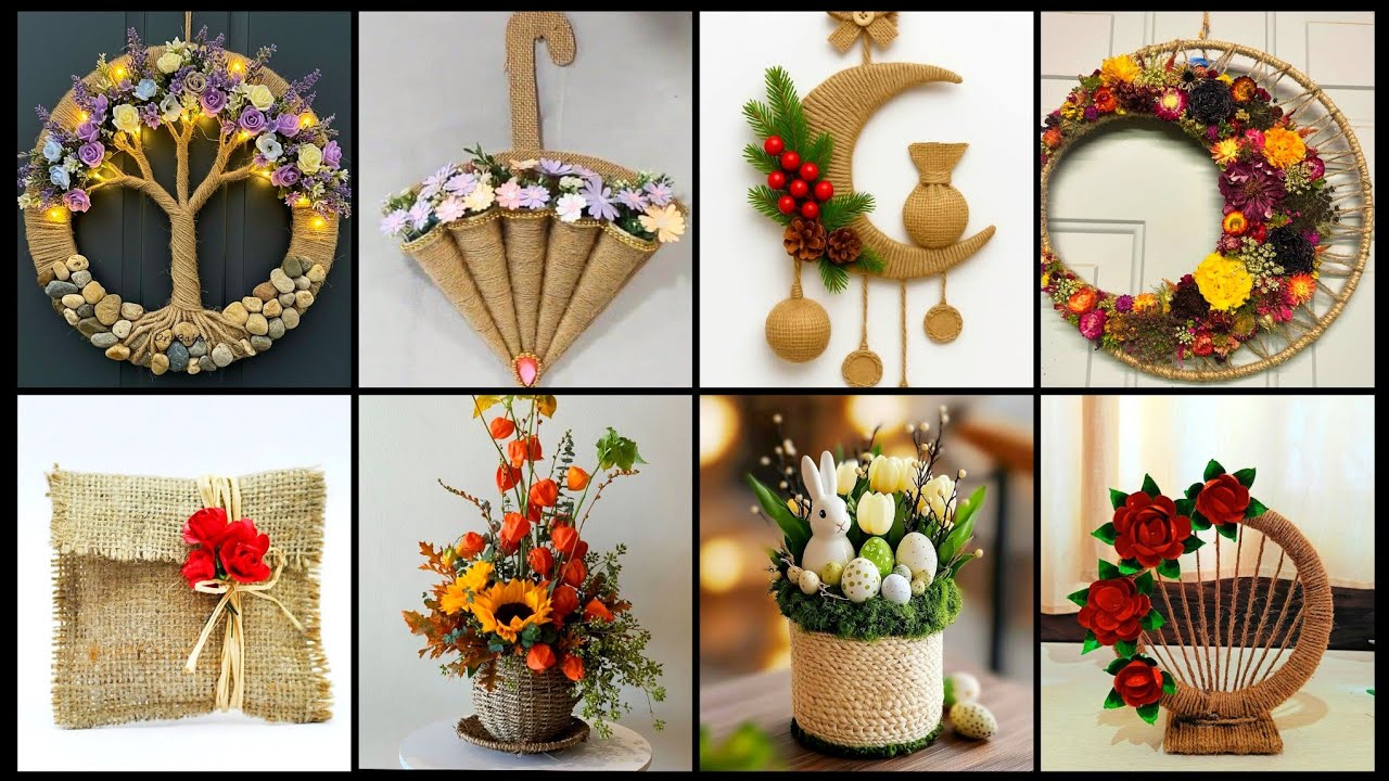 Эстетические идеи поделок из джута для дома | Недорогой декор ручной работы