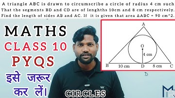 a triangle ABC is drawn to circumscribe a circle of radius 4 cm such that the segments BD and CD
