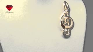 Bije.ru: Брошь в виде скрипичного ключа с покрытием розовым золотом Geerdiena (Гердина)