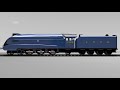 The Mallard locomotive, a streamliner CGI animation in Autodesk Inventor