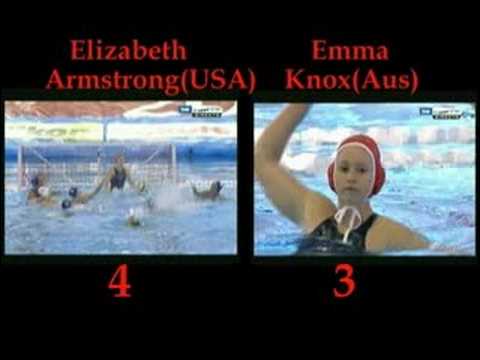 Emma Knox (Aus) vs Elizabeth Armstrong (USA) Battle in Melbourne 07 waterpolo