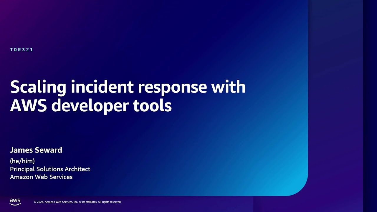 AWS re:Inforce 2024 - Scaling incident response with AWS developer ...