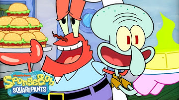 Everyone BUT SpongeBob Cooking Krabby Patties for 60 Minutes Straight 🍔 | SpongeBob