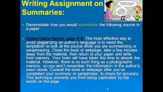 Crash Course on Summarizing and Paraphrasing