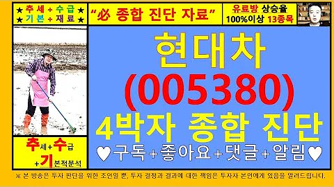 현대차(005380)4차원종목진단및향후주가전망 추수기(추수)전문가