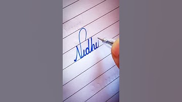 writing a name " Nidhi" in cursive #shorts