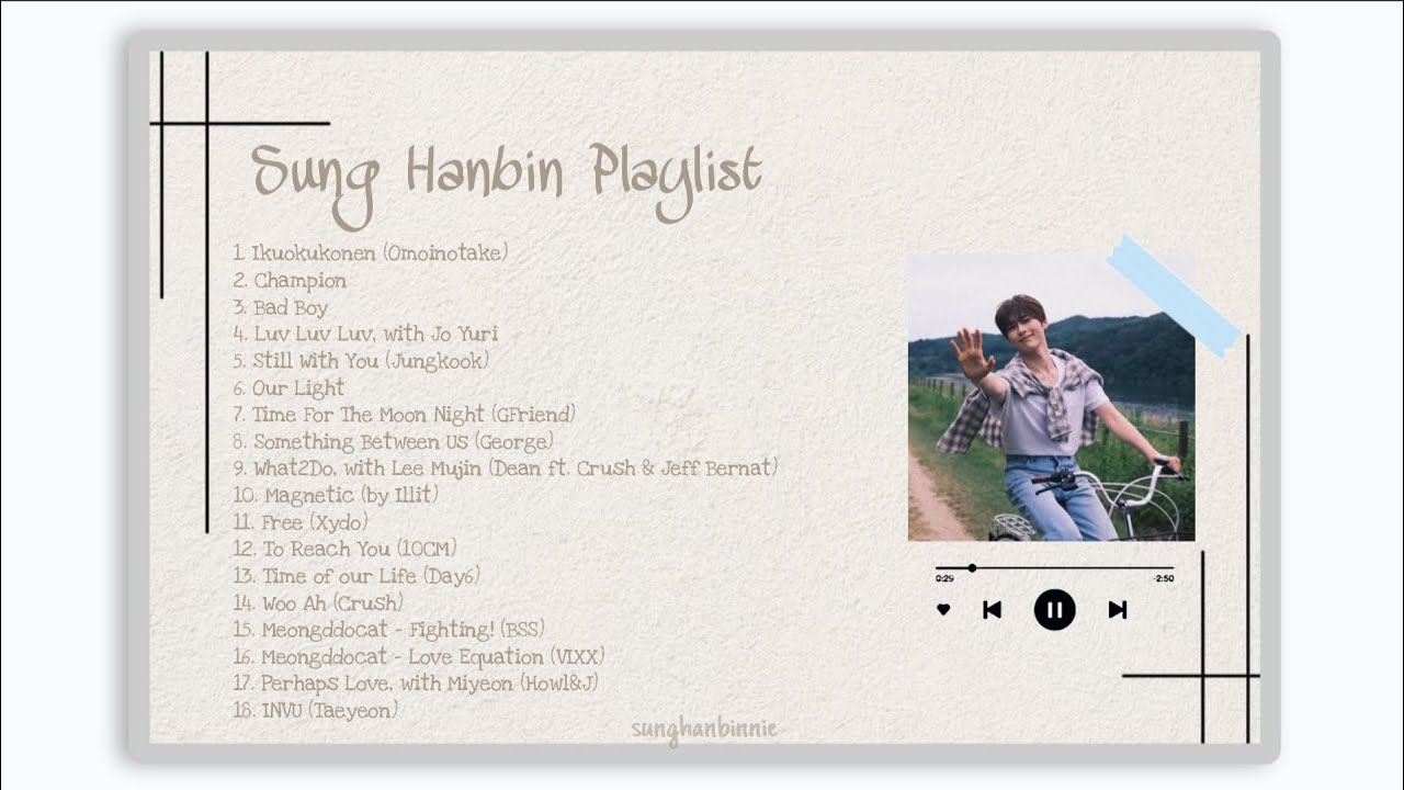 SUNG HANBIN Solo Songs/OST/Covers PLAYLIST 2025