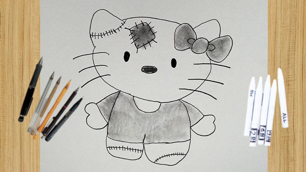 Hello Kitty pencil sketch | Hello Kitty pencil sketch for kids | how to ...