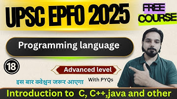 UPSC EPFO 2025 || Complete computer course|| Programming language CLASS 18 || knowledge sky