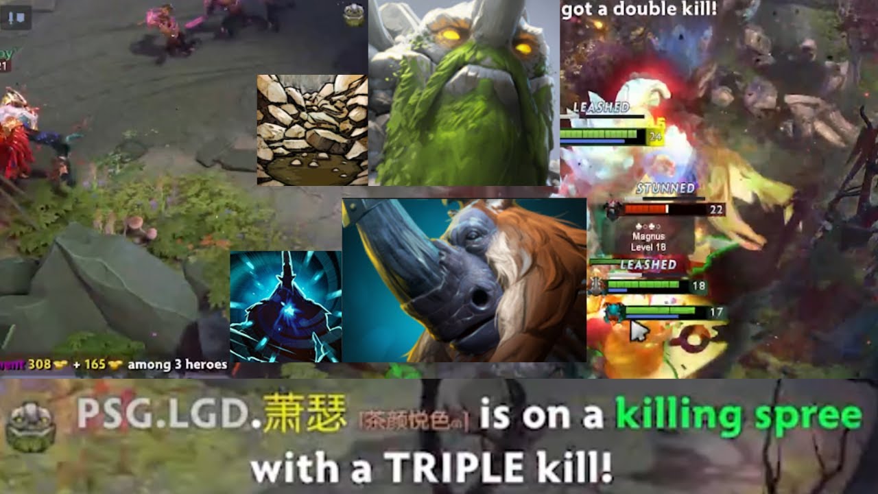 萧瑟 Ame Tiny combo with Magnus - dota2