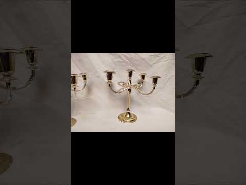 شمعدان پنج شاخه ی نوربلین انگلیسی آنتیک دکوراسیون داخلی قدیمی