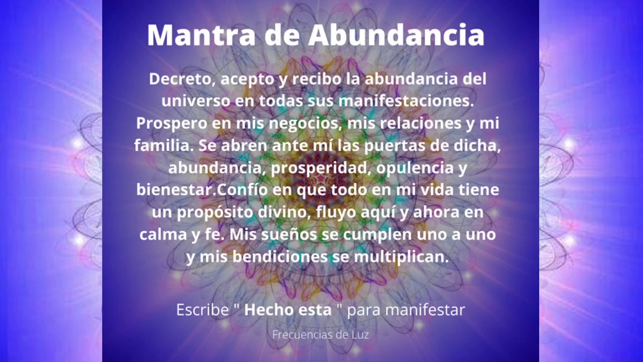 MANTRA DE ABUNDANCIA 💰💫 Manifiesta la Prosperidad y Opulencia 💵 ...
