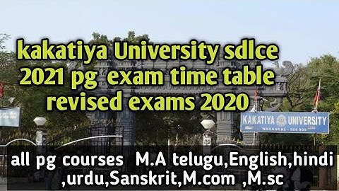 ku sdlce pg exam 2020 revised time table in 2021 // kakatiya University sdlce pg exams//