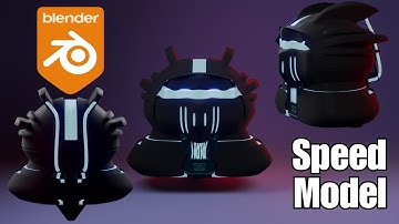Making A Hard Surface Mech Helmet In Blender – Speed Model