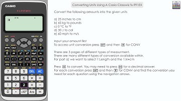 Eenheden omrekenen met een Casio Classwiz fx-991EX rekenmachine