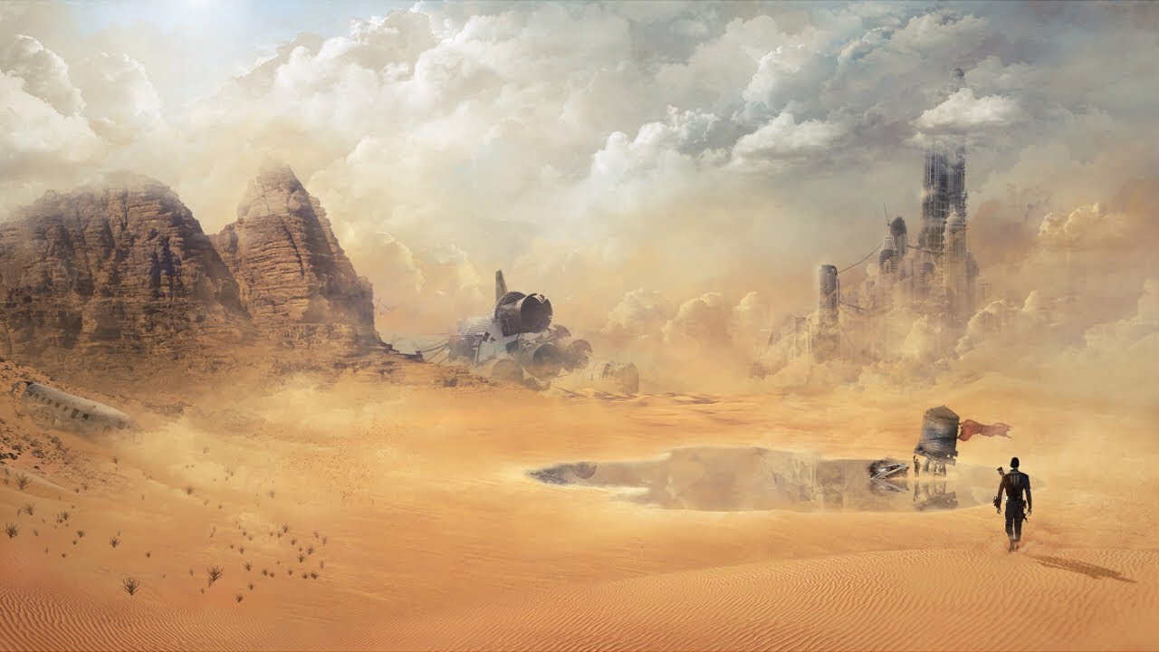 First Attempt at Digital Matte Painting: Desert Badlands - YouTube