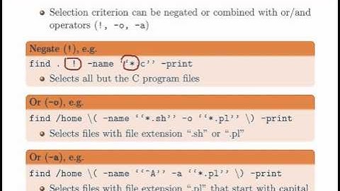 Basic UNIX Commands - Find