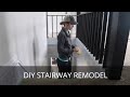 DIY Stairway Makeover | Painted Black and White Stairs | Staircase Redo | Home Remodel Before After