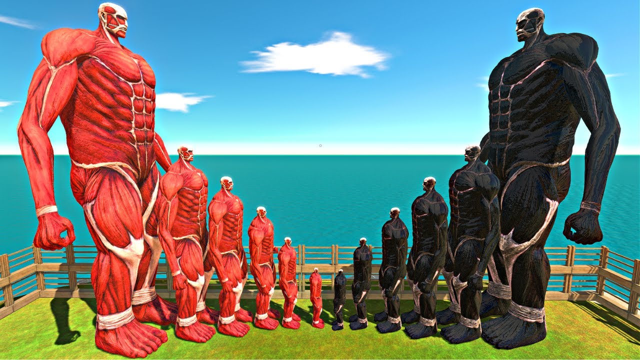Growing Colossal Titan vs Growing Dirty Colossal Titan - Animal Revolt Battle Simulator