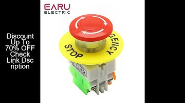 Red Mushroom Cap 1NO 1NC DPST Emergency Stop Push Button Switch AC 660V 10A Switch Equipment Lift El