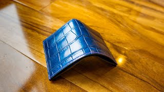 MAKING A LEATHER WALLET WITH ALLIGATOR  - MAKING A ALLIGATOR LEATHER WALLET BY HAND