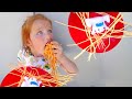 Dont get a messy face adley and mom play yeti in my spaghetti  new game review