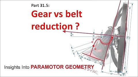 Gear vs belt reduction drive. Paramotor geometry part 31.4