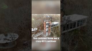 Luxury container home tree house w/ crazy 40 ft cantilever #shorts