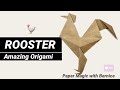 Cockadoodlediy learn to origami a charming paper rooster 