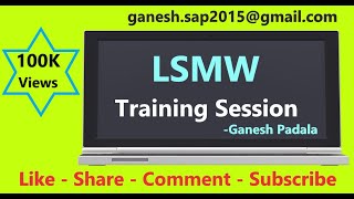 SAP LSMW Session 1 by Ganesh Padala |Data Migration | SAP Tools |SAP Best Videos for Online Learning