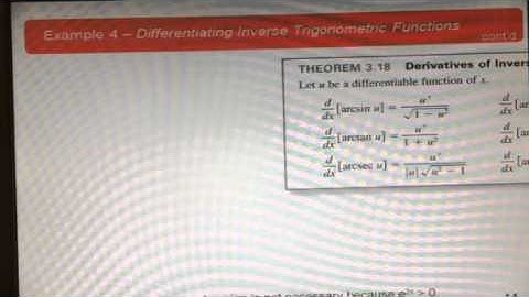 4-5 Differentiating Inverse Trigonometric Functions (arc trig functions)