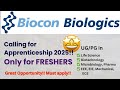 Biocon Biologics Offers AMAZING Apprenticeship Opportunities For 2025 | UG/ PG FRESHERS Eligible!