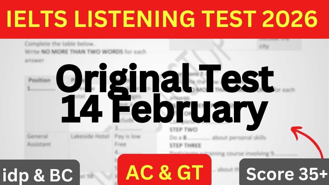 14 FEBRUARY 2026 IELTS LISTENING PRACTICE TEST WITH ANSWERS | LISTENING TEST 2025
