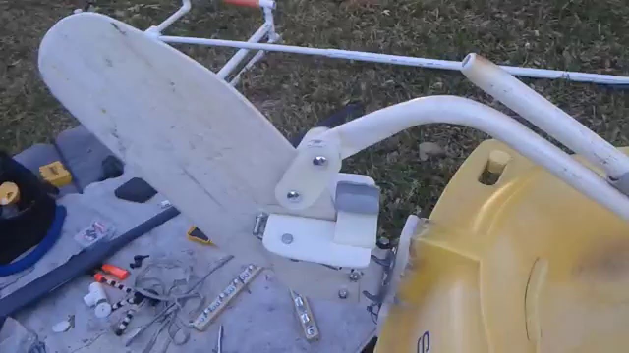 homemade fixed, retractable kayak rudder skeg part 3