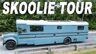 Skoolie Bus Tour | OFF GRID School Bus Conversion Build