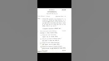 Advertising question paper 2023 Bcom. 4th sem. kuk