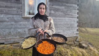 Natural highlander food!! THE WOMAN LIVES ALONE IN THE MOUNTAINS